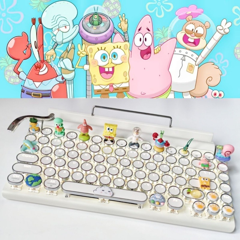 Tablet Phone Accessories - Retro SpongeBo Mechanical Keyboard Blue Switch