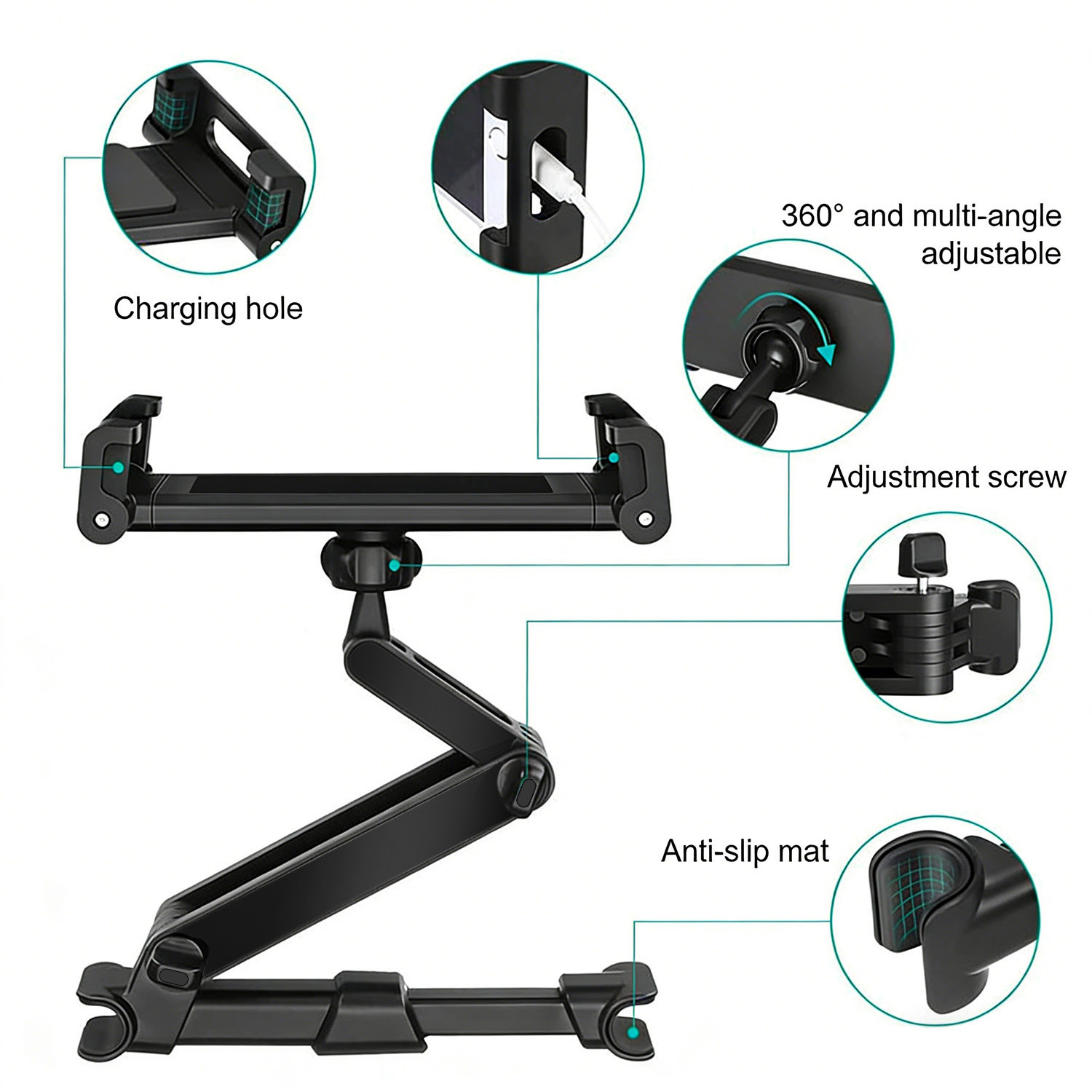 Toddler Tablet Accessories - Car mounted rear pillow holder, mobile