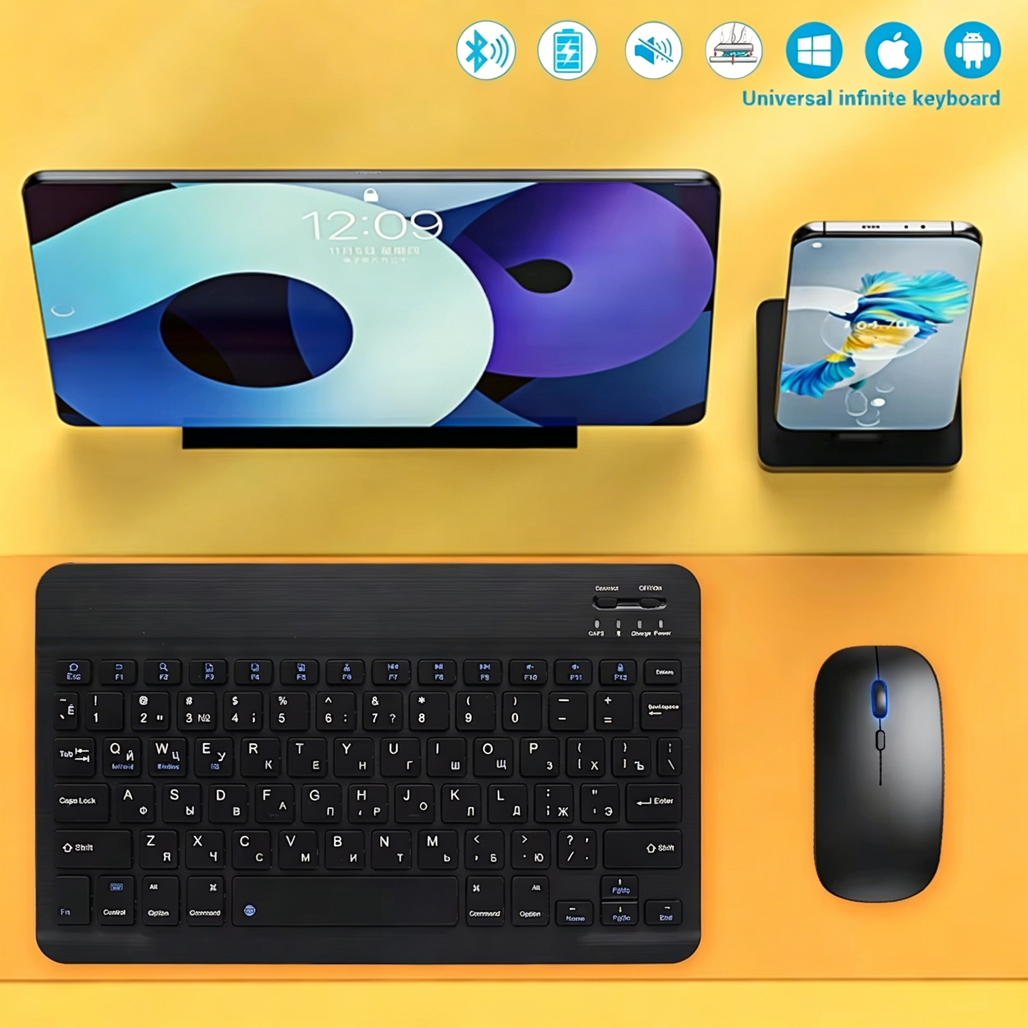 Bluetooth Wireless Keyboard Un - مراجعة Tablet Phone Accessories وسعره