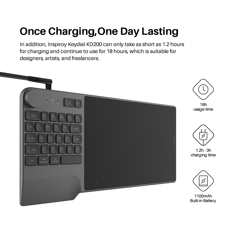 Huion KD200 Inspiroy Keydial W - مراجعة Graphic Tablet Accessories وسعره