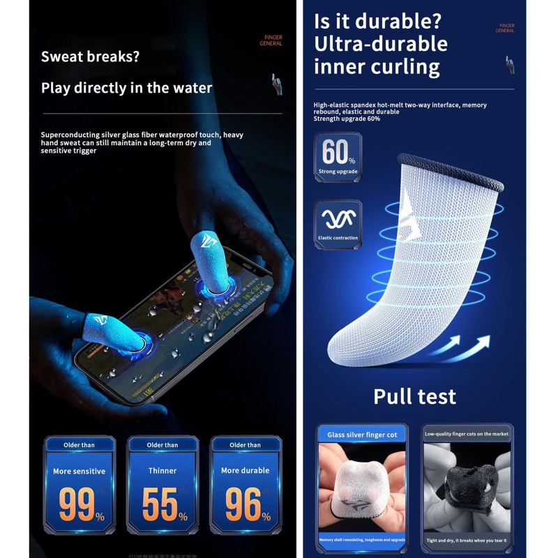 1 Pair Gamer Finger Sleeves Sw - مراجعة Graphic Tablet Accessories وسعره