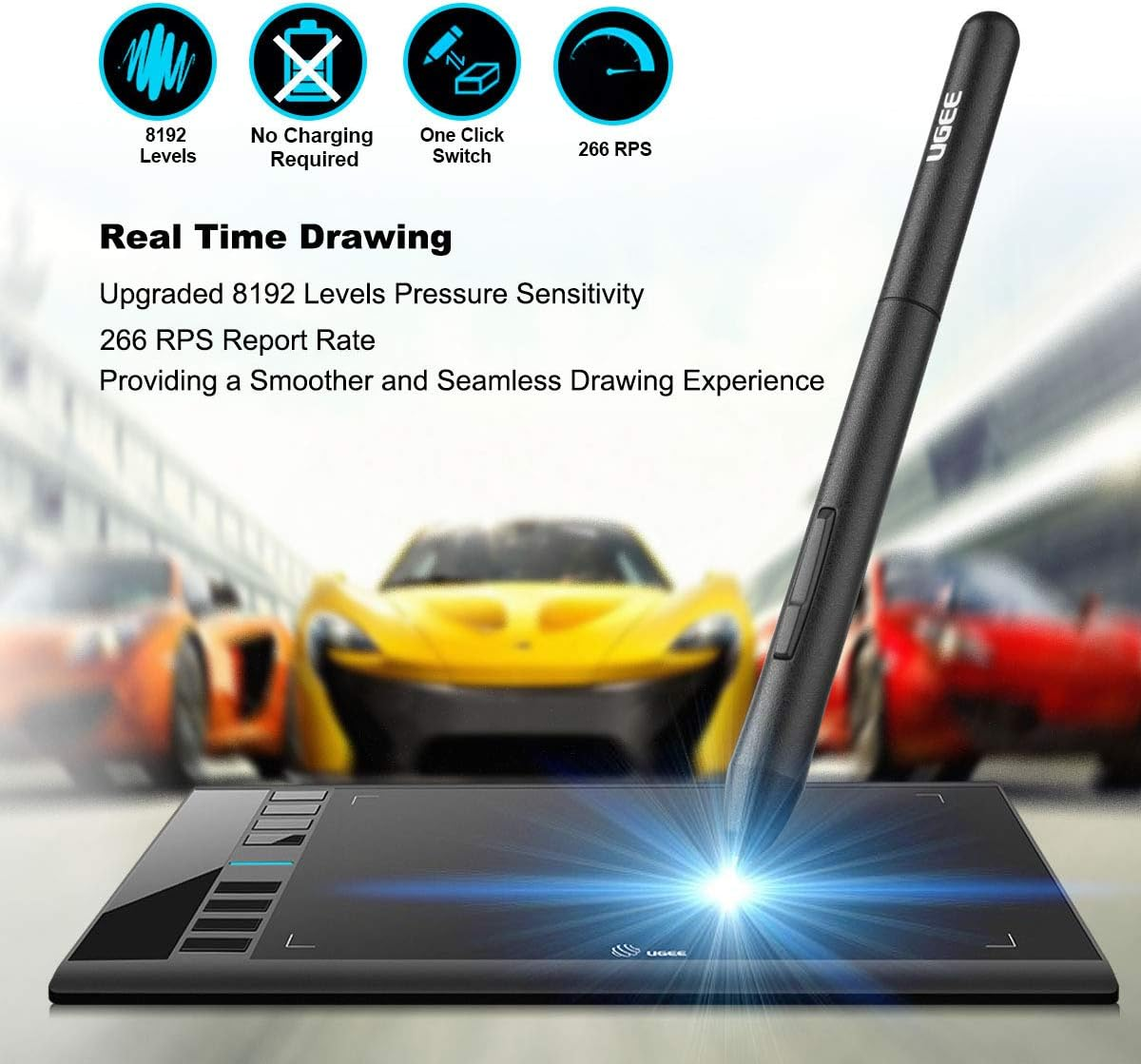 UGEE M708 10x6 Inches Graphics - مراجعة Graphic Tablet Accessories وسعره