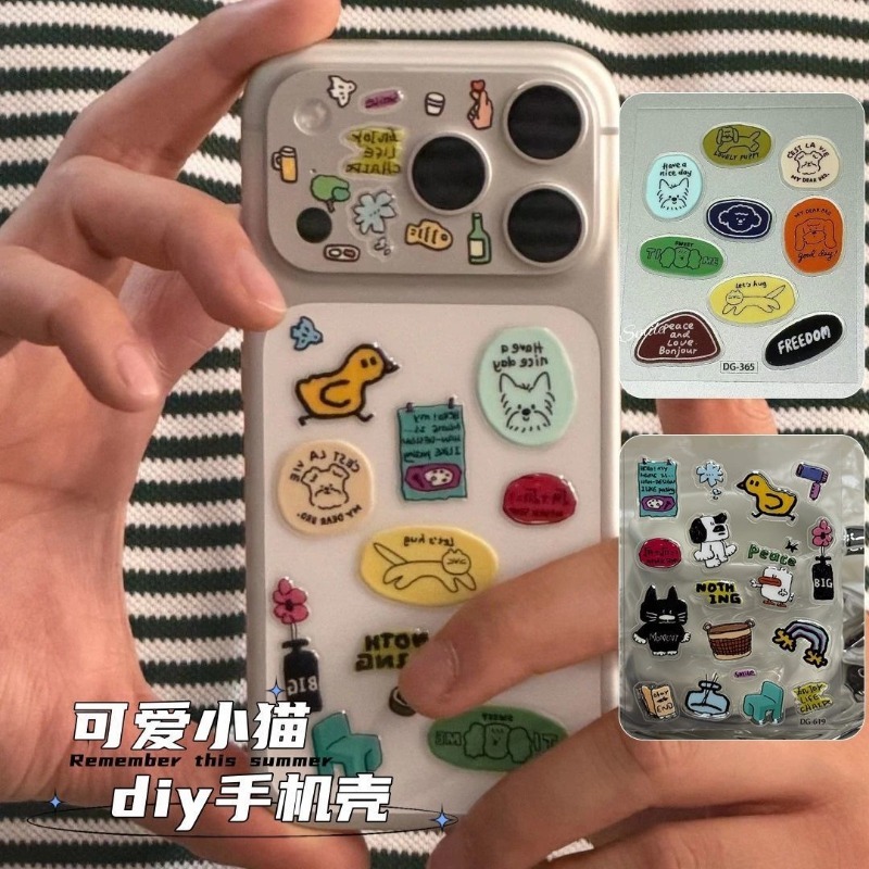 Cute Cartoon Cat Dog 3D Transp - مراجعة Tablet Phone Accessories وسعره