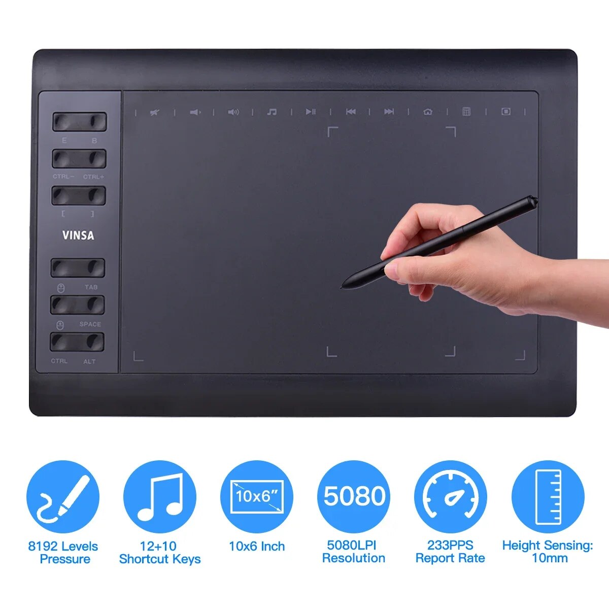 10x6 Inch Professional Graphic - مراجعة Graphic Tablet Accessories وسعره
